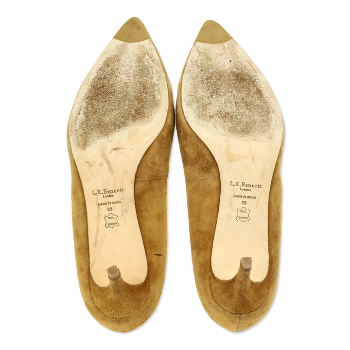 L.K. Bennett Tan Suede Elma Pumps
