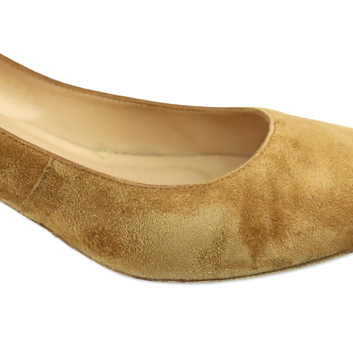 L.K. Bennett Tan Suede Elma Pumps