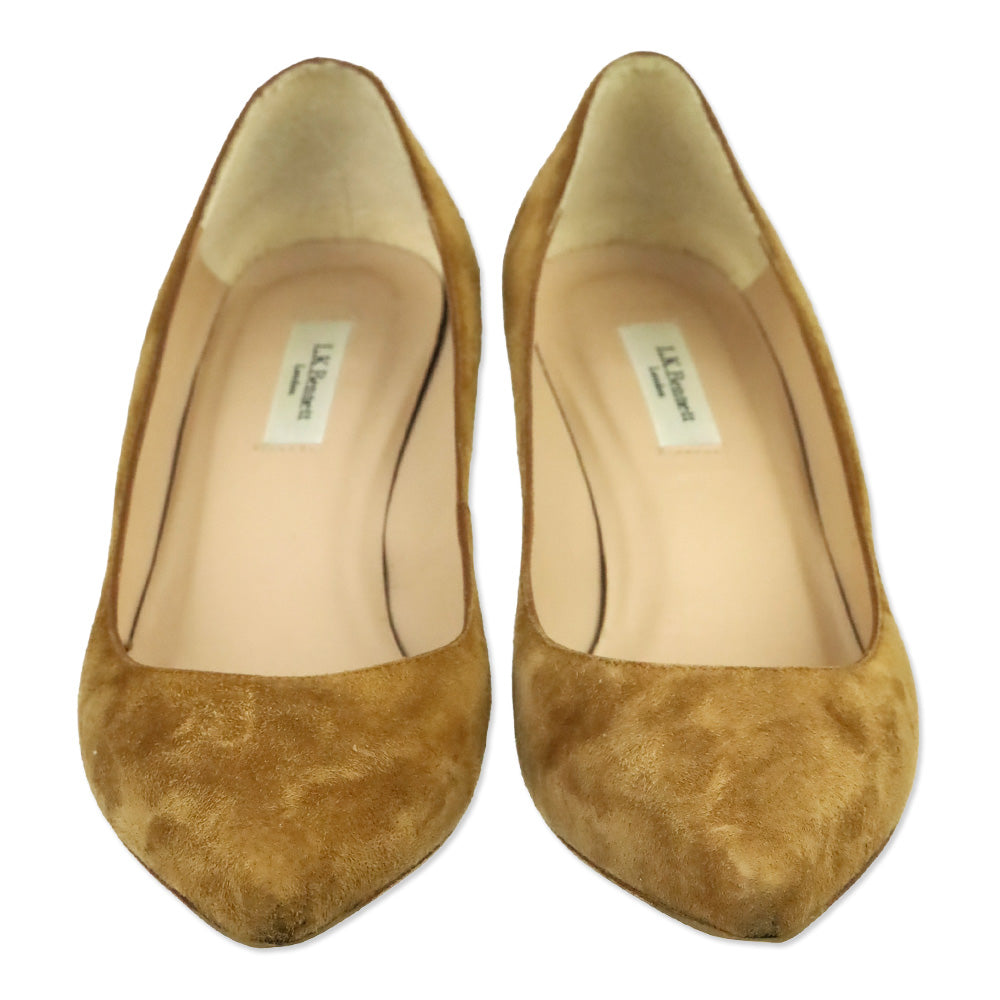 L.K. Bennett Tan Suede Elma Pumps