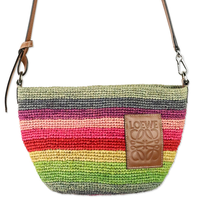 LOEWE x Paula's Ibiza Rainbow Raffia Clutch Crossbody Bag