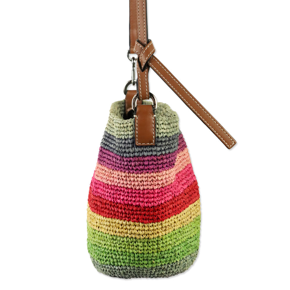 LOEWE x Paula's Ibiza Rainbow Raffia Clutch Crossbody Bag