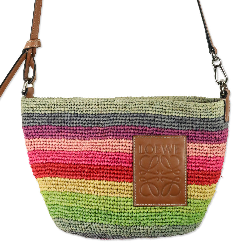 LOEWE x Paula's Ibiza Rainbow Raffia Clutch Crossbody Bag