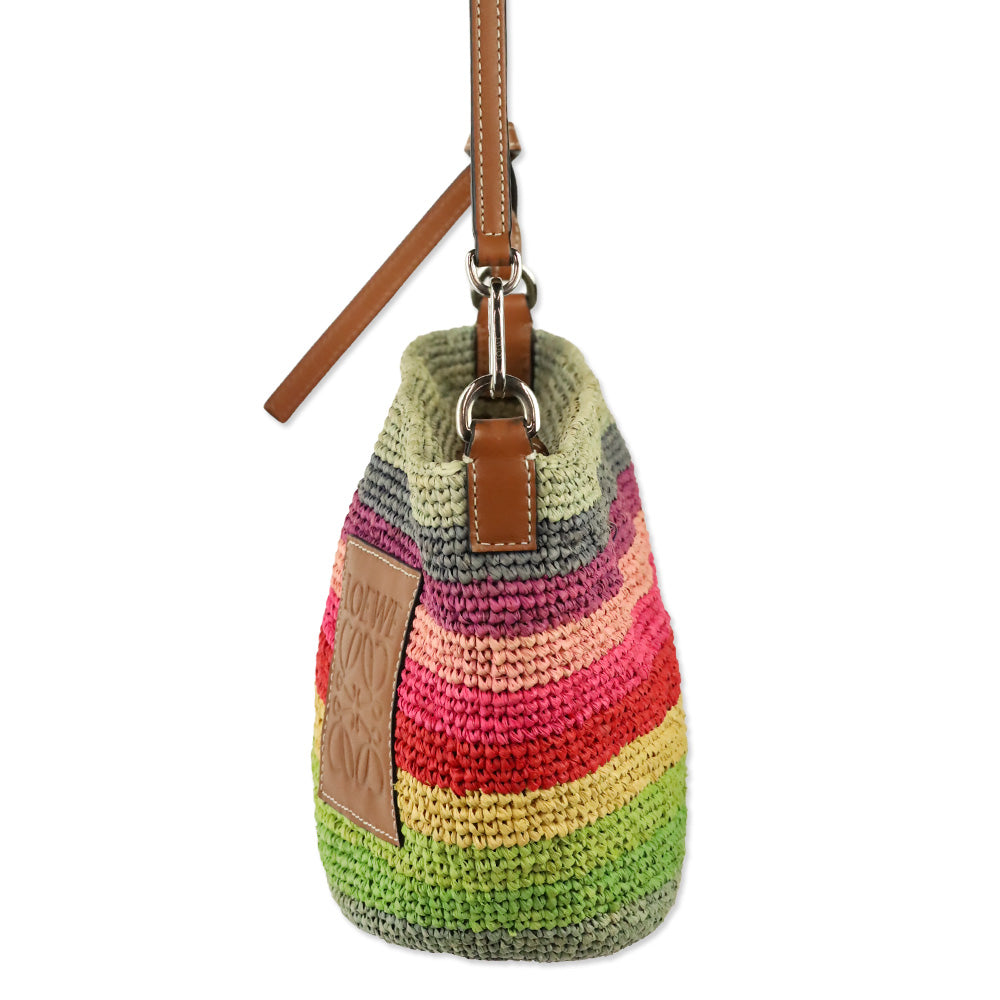 LOEWE x Paula's Ibiza Rainbow Raffia Clutch Crossbody Bag