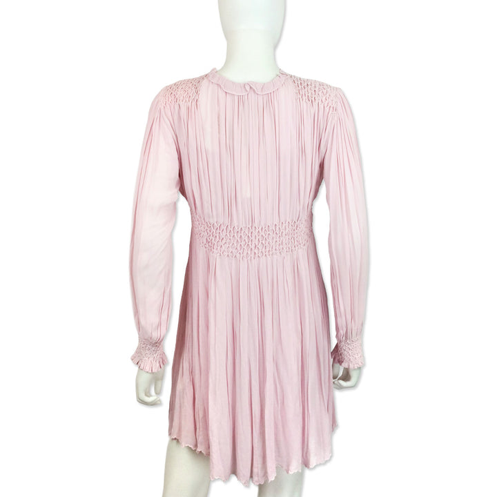 LOVESHACKFANCY Orchard Ice Belinda Smocked A-Line Button-down Mini Dress