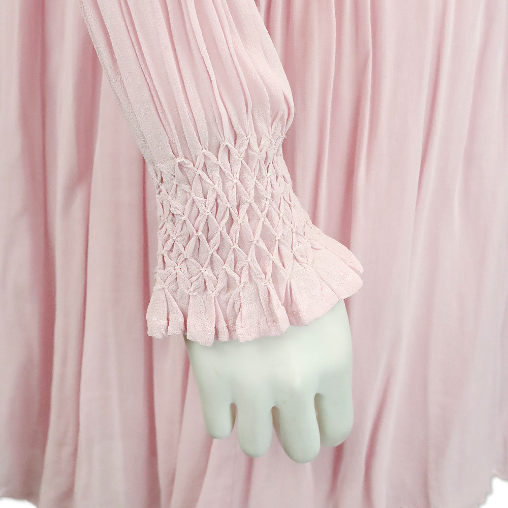 LOVESHACKFANCY Orchard Ice Belinda Smocked A-Line Button-down Mini Dress