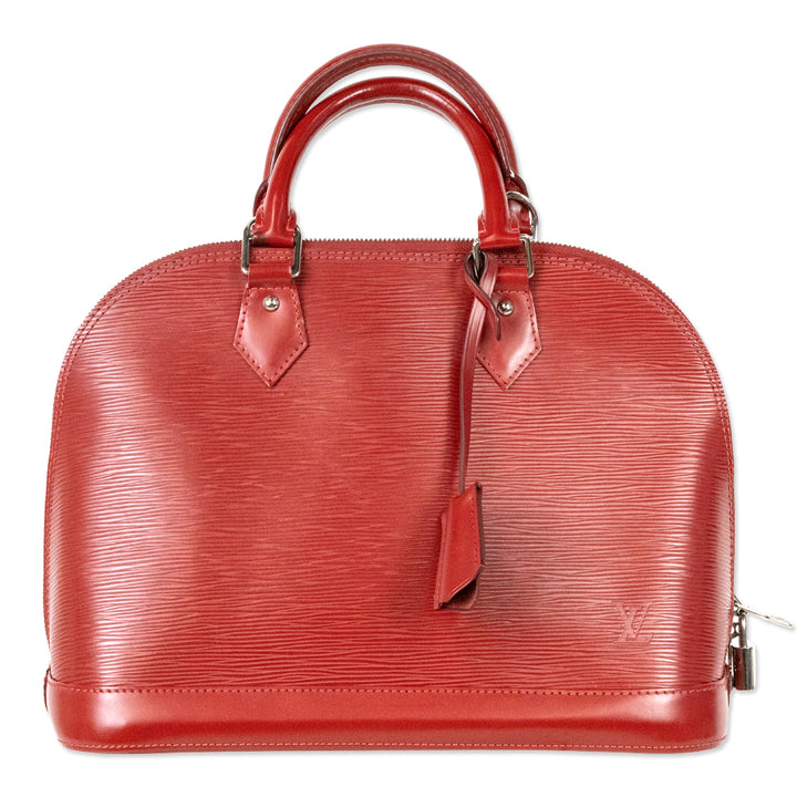 Louis Vuitton Red Epi Leather Alma PM Handbag