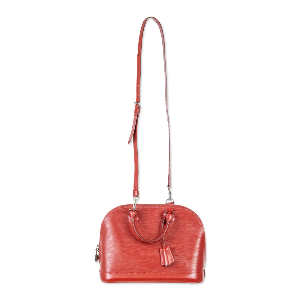 Louis Vuitton Red Epi Leather Alma PM Handbag