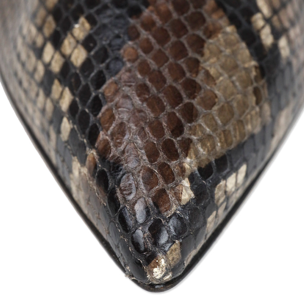 L'Agence Lena Snakeskin Embossed Leather Knee High Booties