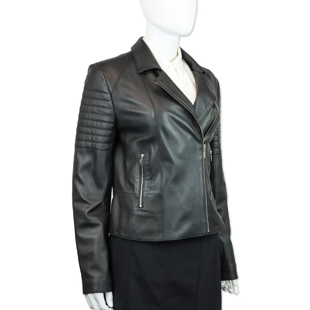 L'Agence Mercer Black Leather Motorcycle Jacket
