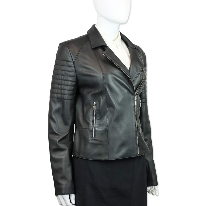 L'Agence Mercer Black Leather Motorcycle Jacket