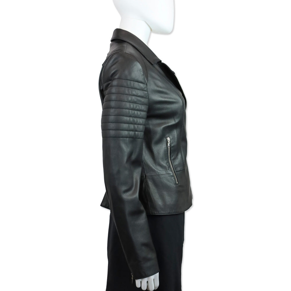 L'Agence Mercer Black Leather Motorcycle Jacket