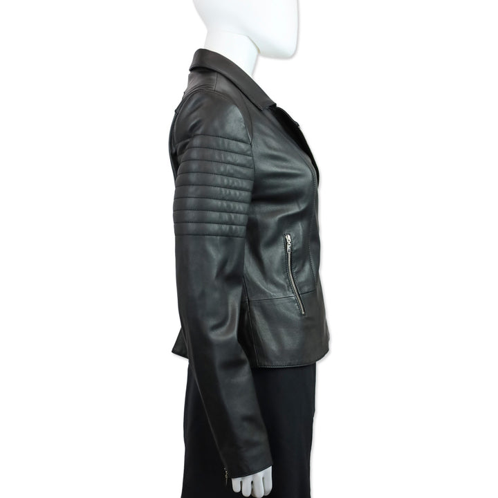 L'Agence Mercer Black Leather Motorcycle Jacket