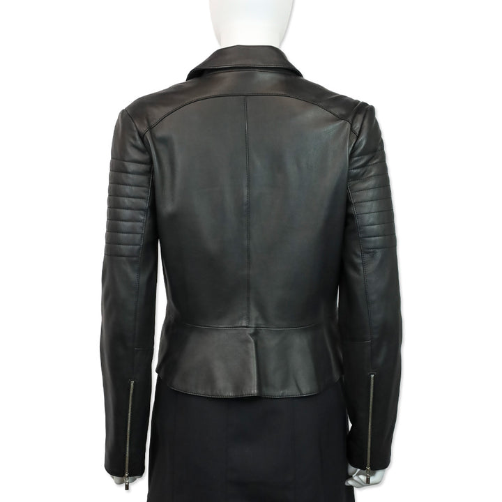 L'Agence Mercer Black Leather Motorcycle Jacket