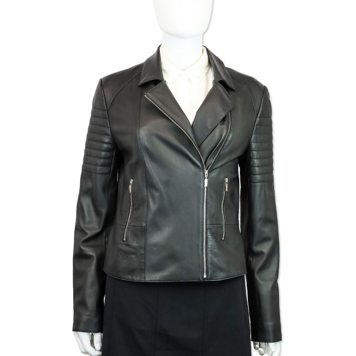L'Agence Mercer Black Leather Motorcycle Jacket