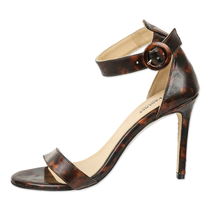 L'Agence Tortoiseshell Print Leather Gisele Sandal