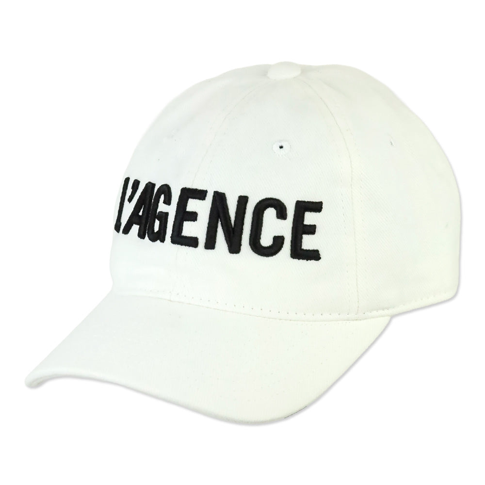 L'Agence White Logo Baseball Cap