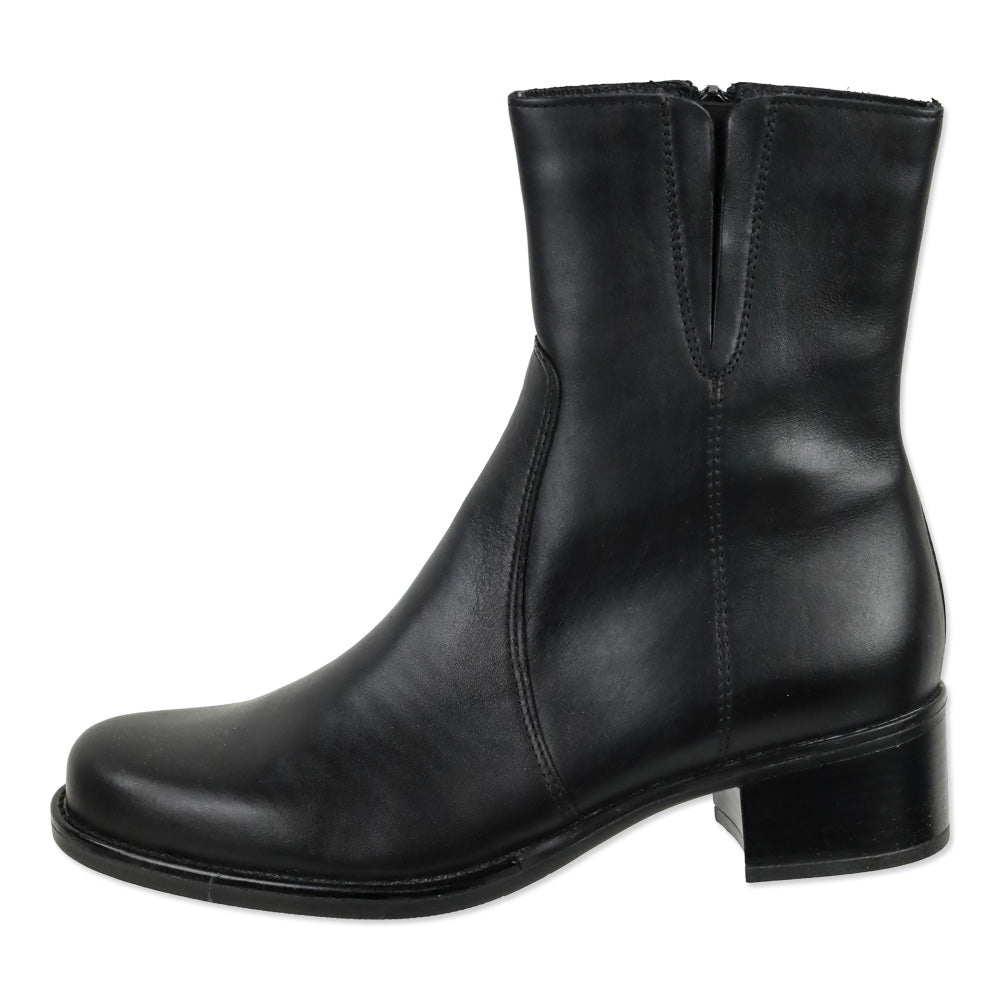 La Canadienne Black Leather Perla Ankle Boots