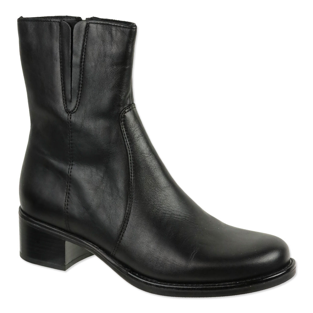 La Canadienne Black Leather Perla Ankle Boots