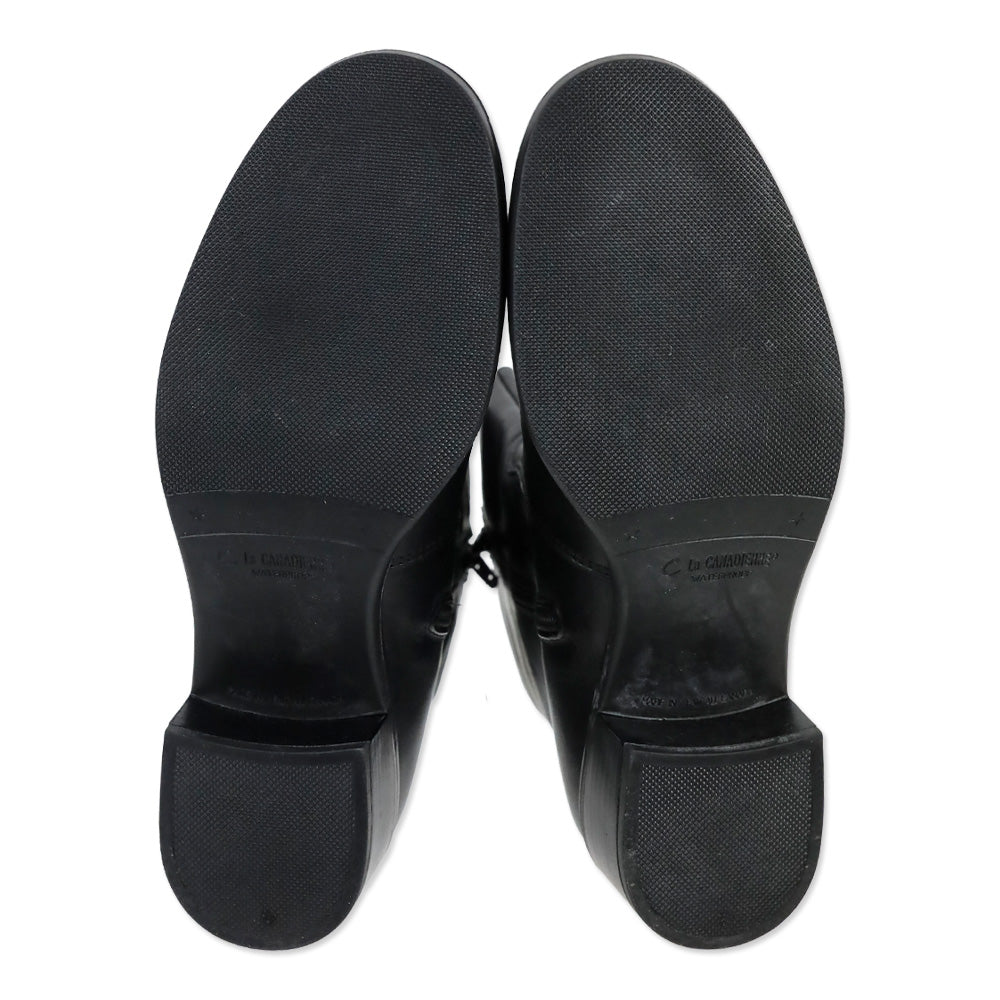 La Canadienne Black Leather Perla Ankle Boots