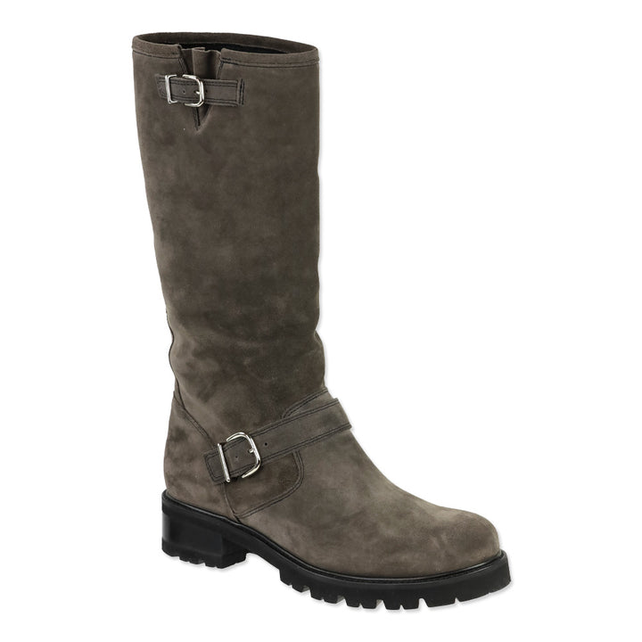 La Canadienne Charlene Brown London Oiled Suede Pull On Tall Engineer Boot