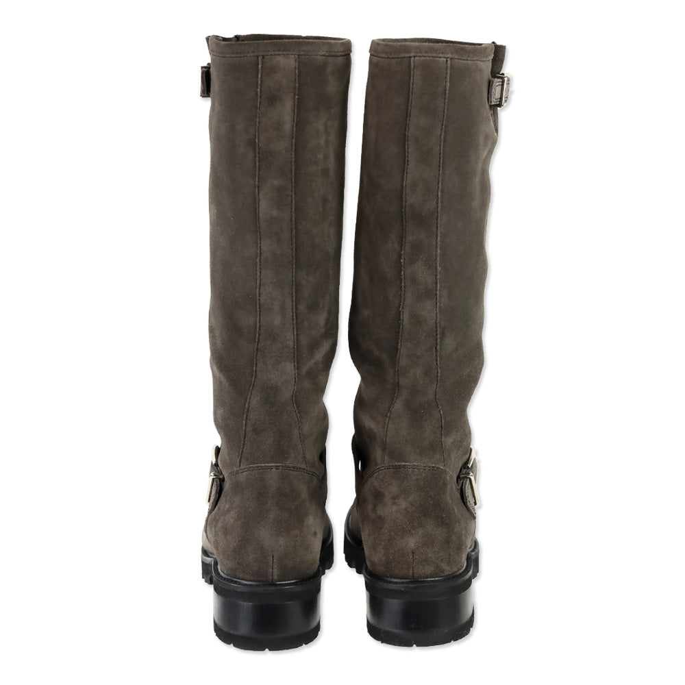 La Canadienne Charlene Brown London Oiled Suede Pull On Tall Engineer Boot