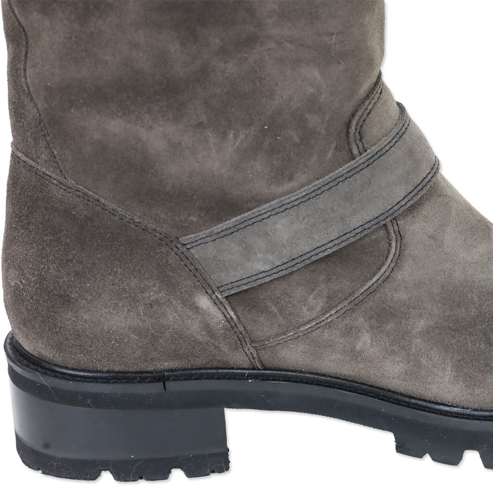 La Canadienne Charlene Brown London Oiled Suede Pull On Tall Engineer Boot