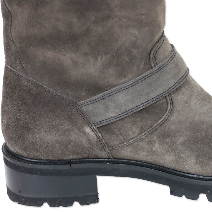 La Canadienne Charlene Brown London Oiled Suede Pull On Tall Engineer Boot