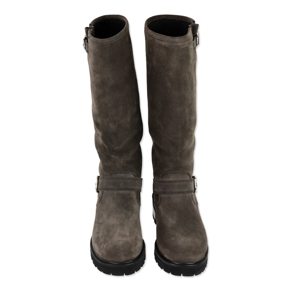 La Canadienne Charlene Brown London Oiled Suede Pull On Tall Engineer Boot
