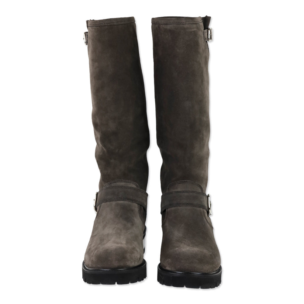 La Canadienne Charlene Brown London Oiled Suede Pull On Tall Engineer Boot