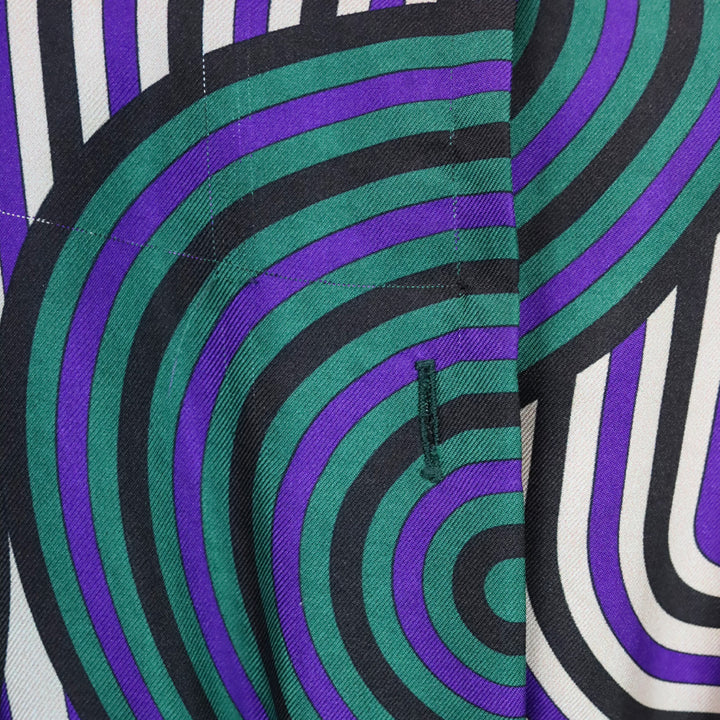 La DoubleJ Editions with Mantero Long Sleeve Button Front Line Pattern Maxi Dress