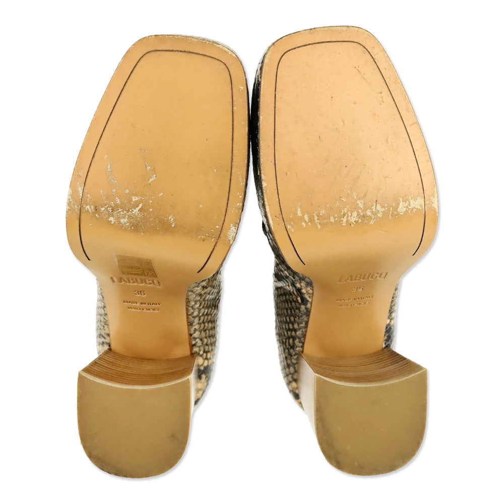 Labucq Python Snake-Print Leather Platform Heeled Chelsea Boots