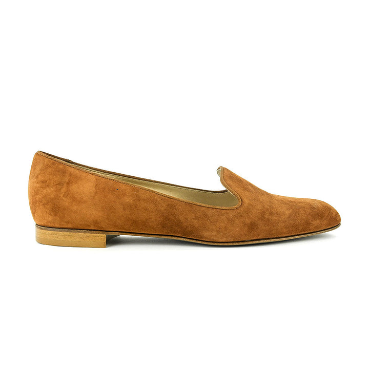 Lafayette 148 Chestnut Brown Suede Loafers