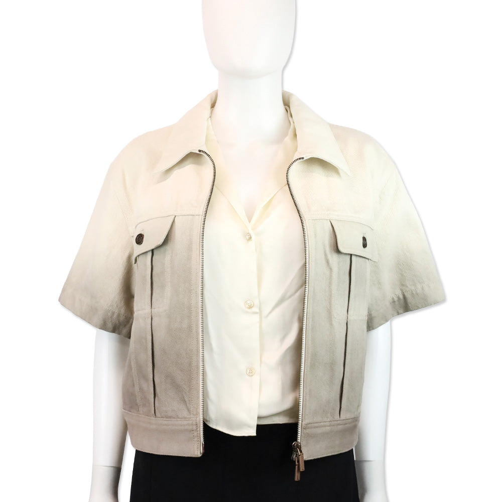 Lafayette 148 Hickory Multi Dip Dye Denim Jacket
