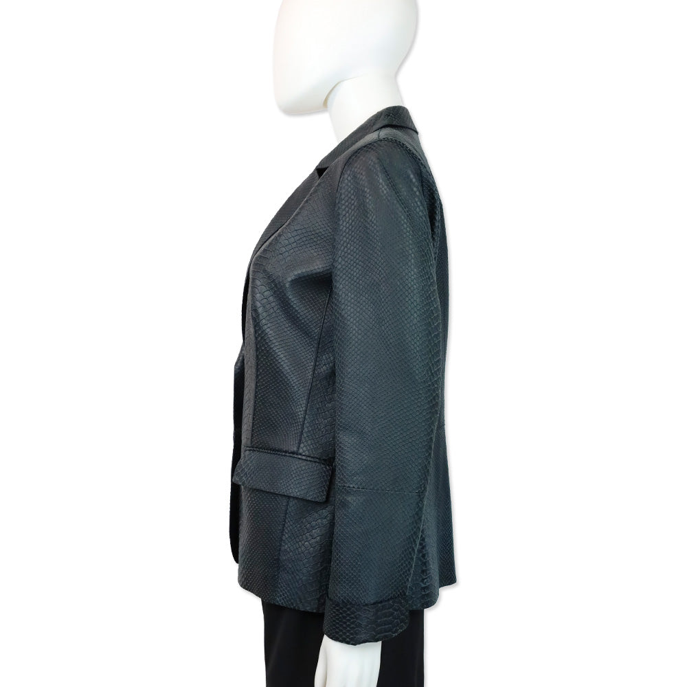 Lafayette 148 Navy Blue Snakeskin Blazer