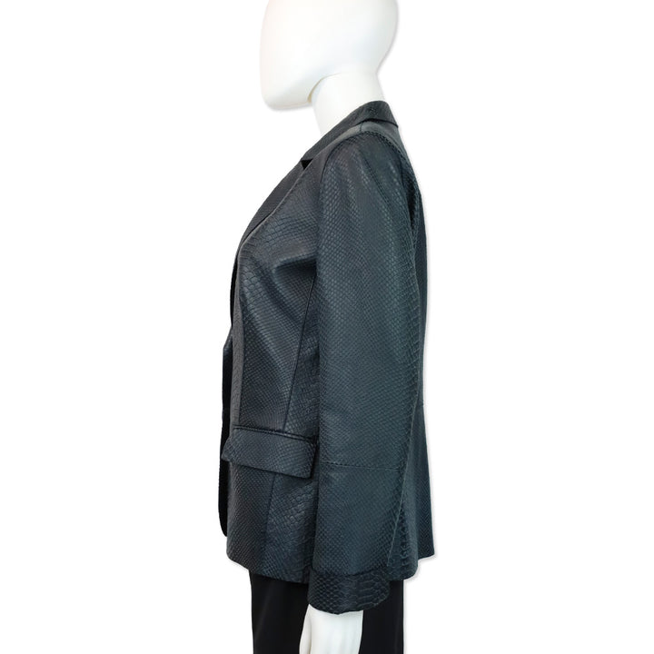 Lafayette 148 Navy Blue Snakeskin Blazer