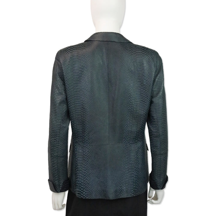 Lafayette 148 Navy Blue Snakeskin Blazer