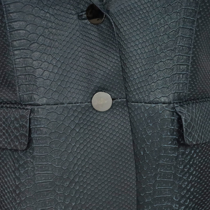 Lafayette 148 Navy Blue Snakeskin Blazer