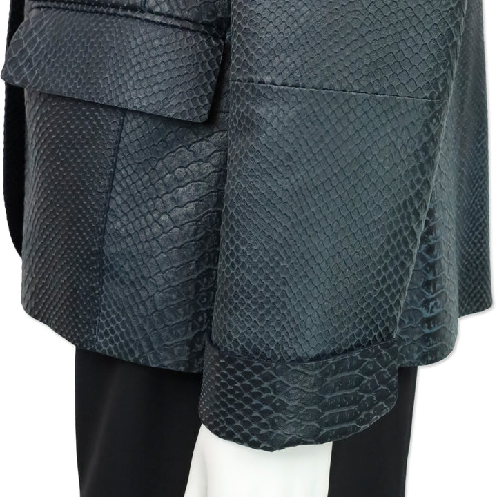 Lafayette 148 Navy Blue Snakeskin Blazer