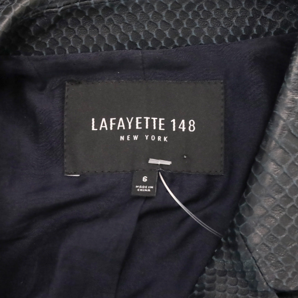 Lafayette 148 Navy Blue Snakeskin Blazer