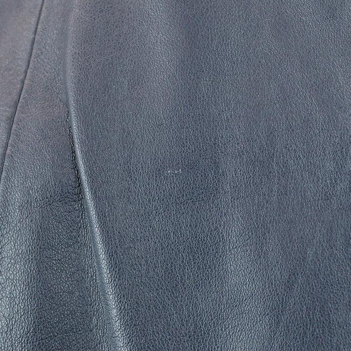 Lafayette 148 Navy Leather Long Vest