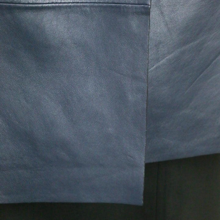 Lafayette 148 Navy Leather Long Vest