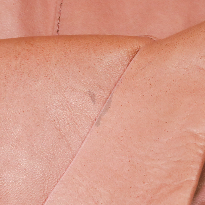 Lafayette 148 Salmon Pink Leather Single-Button Blazer
