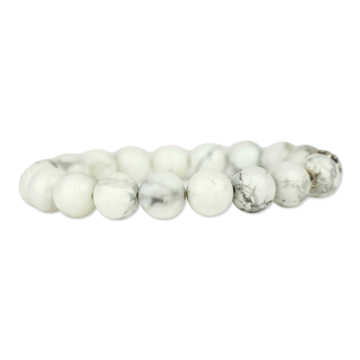 Lagos Maya Howlite Silver Station Bead Bracelet
