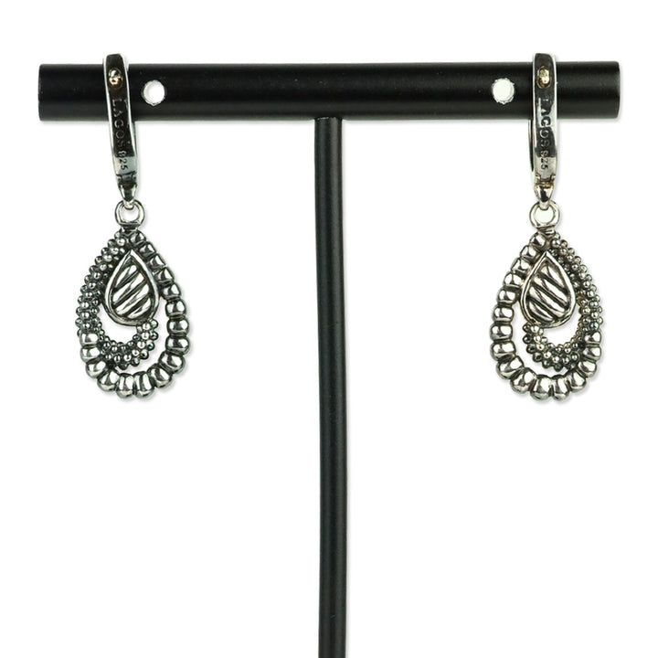 Lagos Sterling Silver Caviar Beaded Drop Earrings