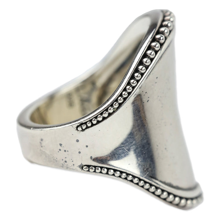 Lagos Sterling Silver Dotted Saddle Ring
