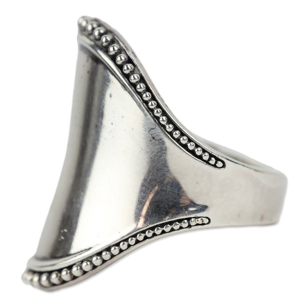Lagos Sterling Silver Dotted Saddle Ring