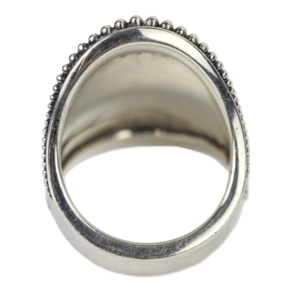 Lagos Sterling Silver Dotted Saddle Ring