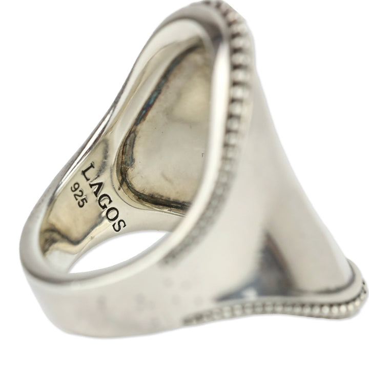 Lagos Sterling Silver Dotted Saddle Ring