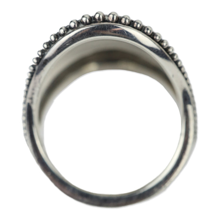 Lagos Sterling Silver Dotted Saddle Ring