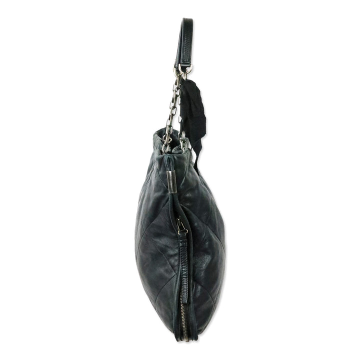 Lanvin Amalia Black Quilted Lambskin Leather Large Tote Bag